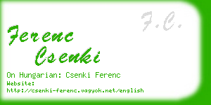 ferenc csenki business card